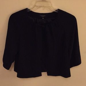 Talbots black jacket. Cape style